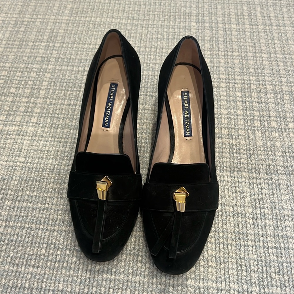 Stuart weitzman black suede heel